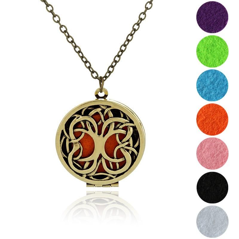 Customized Disc Noctilucent Light Opening Aromatherapy Dissuser Pendant Necklace