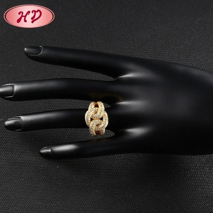 Fashion 18K Gold Plated Wedding Engagement Jewelry Stainless Steel Silver Finger Man Rings Design