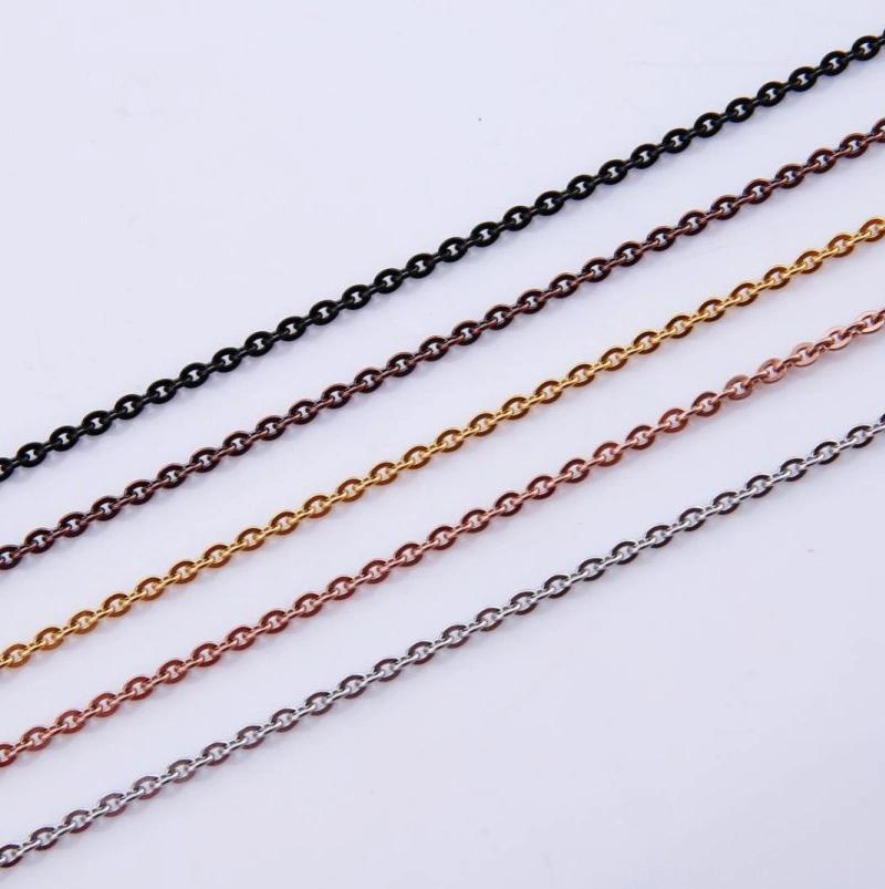 Free Sample Stainless Steel Flat Cable Chain Necklace Anklet Bracelet Fashion Jewelry for DIY Decoration Design