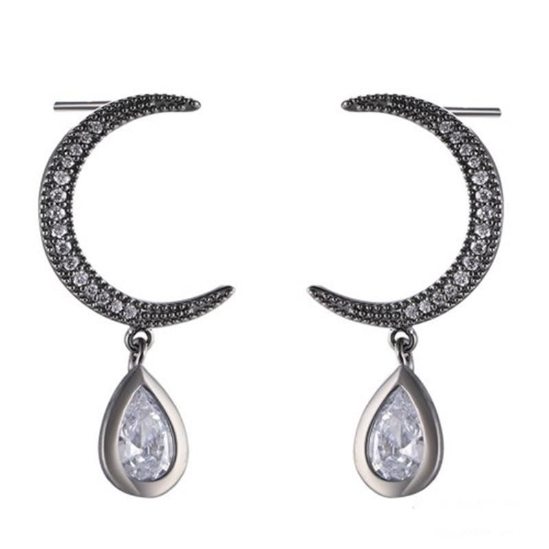 925 Silver W Shaped Green Stone Earring for Women
