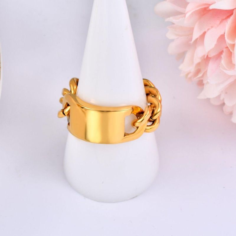 Fashion Stainless Steel Womens Rings Gold Plated Lady Ring for Hip Hop Men Lady