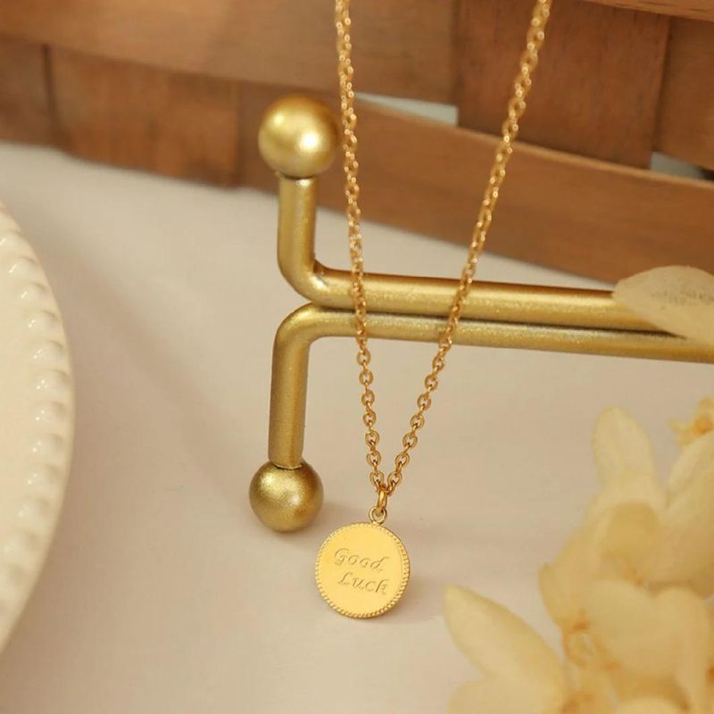 China Wholesale Stainless Steel Round Fine Good Necklace Custom Engrave Jewelry
