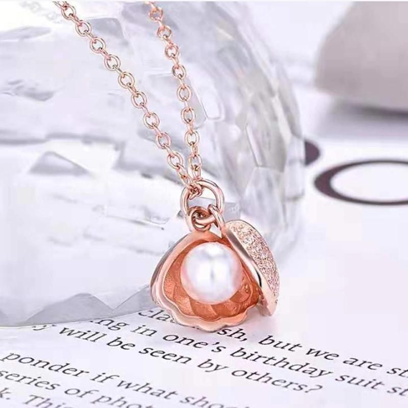 Natural Pearl Shell Necklace 925 Silver Necklace Custom Pendant Fashion Jewelry