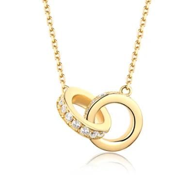 Gold Plated Jewelry Infinity Wedding Couple Necklace Interlocking Circle Ring Necklace