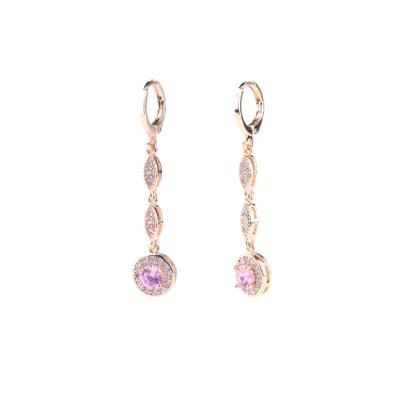 New Fashion Designs Jewelry AA CZ Stone 18K Gold Pendant Drop Earring