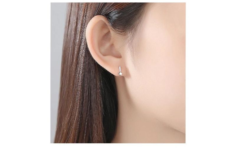 Fashion Jewelry Double Colors Choice Star Ear Stud
