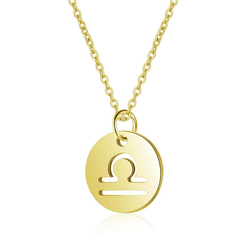 PVD Plating Fashion Jewelry Manufacturer Custom 18K Gold Plated Jewelry High Quality Water Proof Stainless Steel 12 Zodiac Necklace