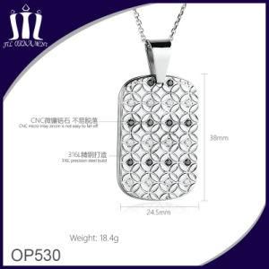 Op530 Flower DOT Diamond Inlay Tag Pendant