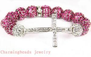 Jewelry Shamballa Bracelet, Alloy Bead Cross Pave Bracelet