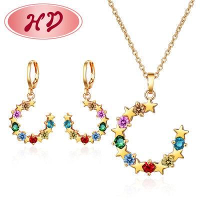 2020 Wholesale HD Jewellery Made in China 18K Gold Plating Costume Jewelry Set for Wedding