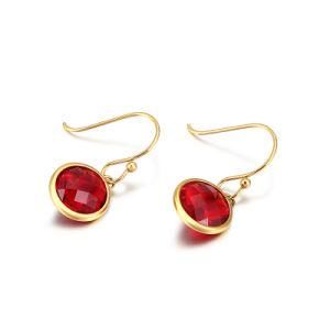 Ring Multicolor Glass Gold Plated Stainless Steel Earrings Drop