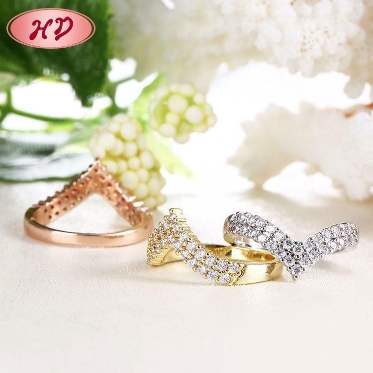 2020 Wedding Party Jewelry High Quality 24K Gold Color Gold Fashion Rings Charm Design Gift for Women