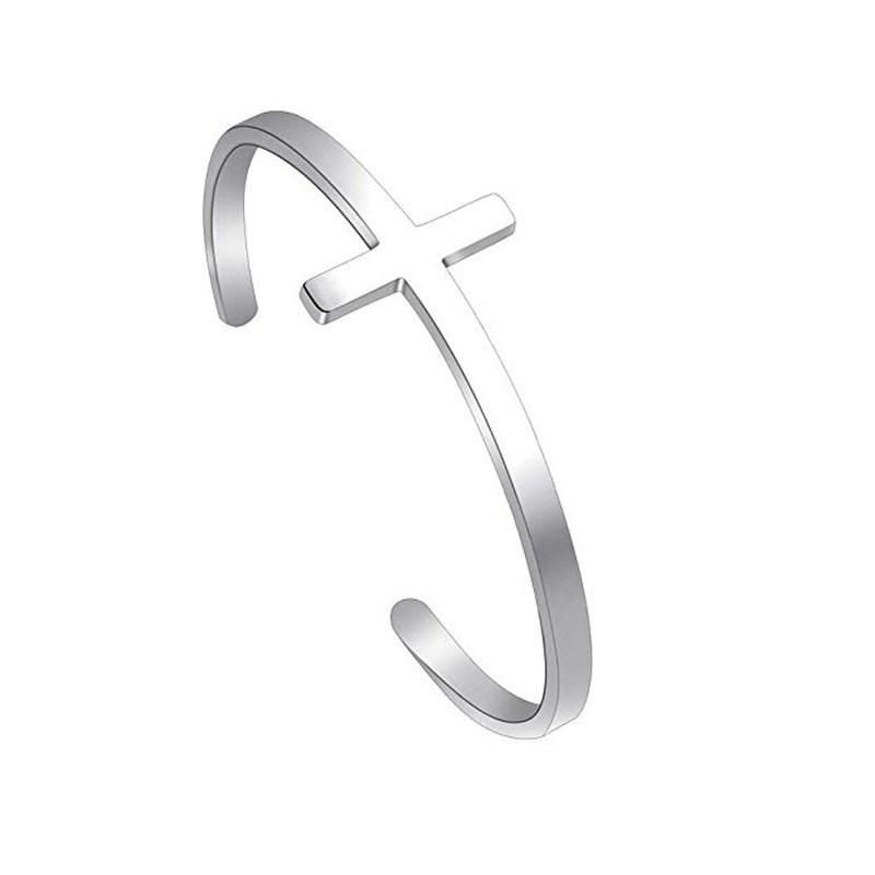 Cross Bracelets Stainless Steel Religious Cuff Bangle Bible Verse Christian Gifts Jewelry for Women
