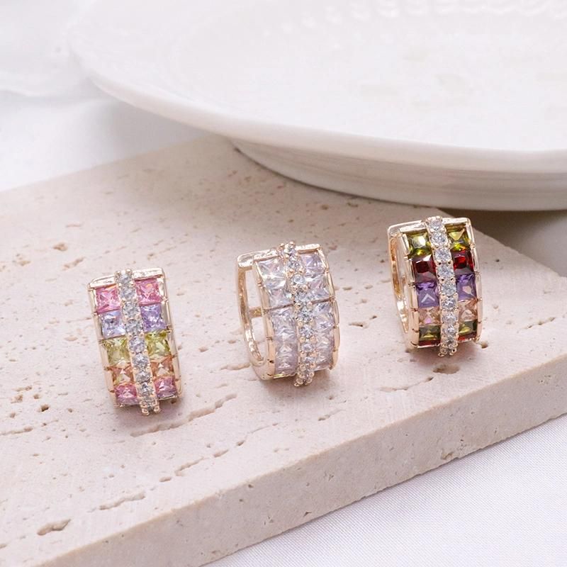 Exquisite Hoop-Shaped Zircon Earrings Fashion Jewelry