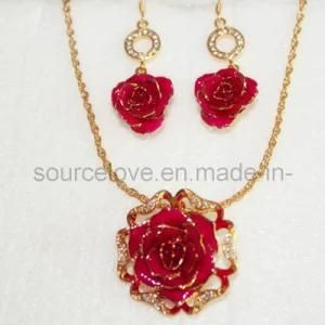 Fashion Jewelry Gift-24k Gold Rose Necklaces (XL004)