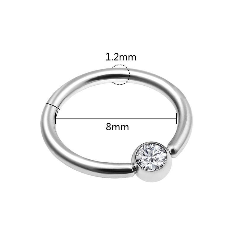 316L Surgical Steel Segment Clicker Nose Ring Body Piercing Jewelry (Custom Crystal color/Size Available)