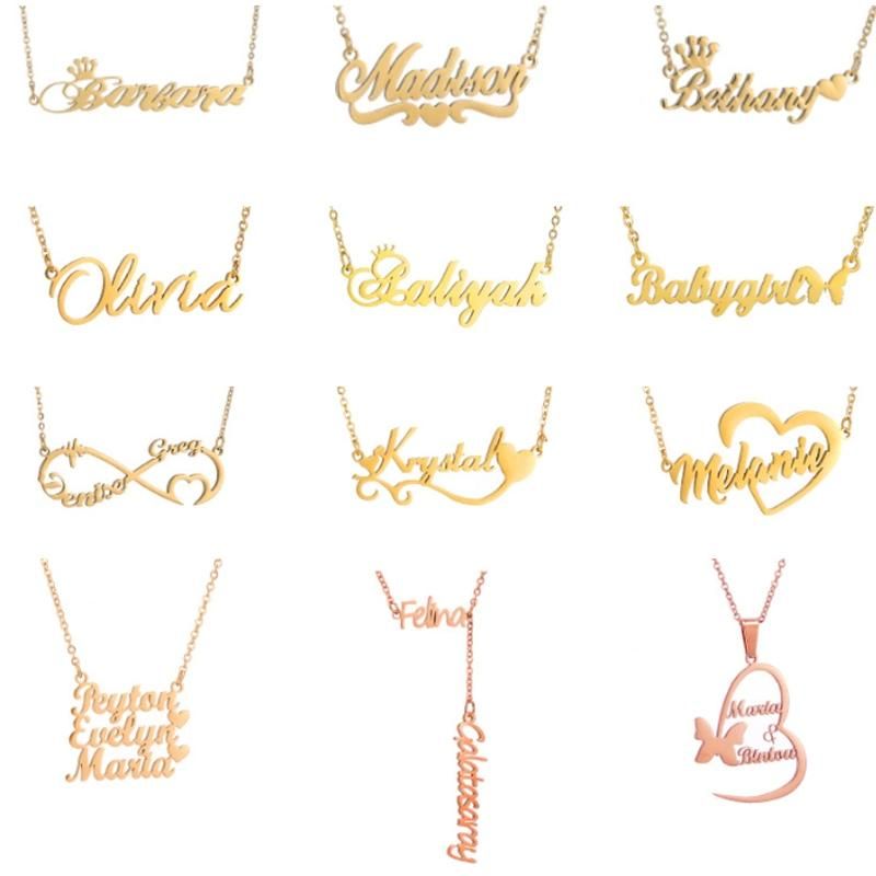 Fashion Jewelry Custom English Name Pendant Chain Necklace