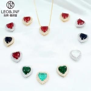 Wholesale Hot Sale Jewelry Heart Pendants with Fusion Center Stone Cubic Zirconia Gold Plated Necklaces