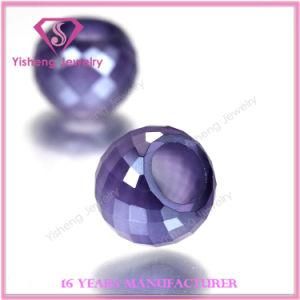 Round Brilliant Cut Synthetic Cubic Zirconia Gemstone Beads