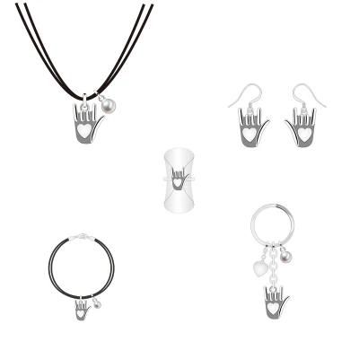 Hot Sale Lovely Silver Love Heart Jewelry Set