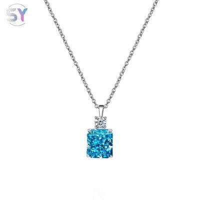 Fashion Jewelry 925 Silver Jewelry High Carbon Diamond Pendant 9mm*10mm Female Necklace