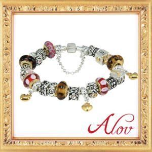 Fashion Beautiful Silver Plated European Glass Beads Charm Bracelets (W41)