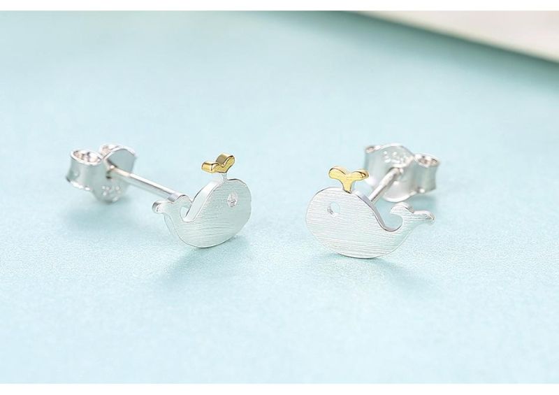 High Quality Jewelry Piercing Hypoallergenic Whale Ear Studs