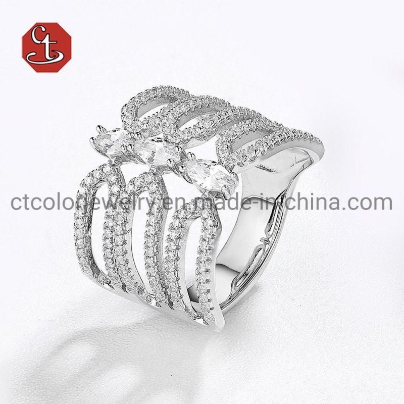 Fashion Jewerly women and Men Micro Pave Cubic Zircon 925 Silver RingS