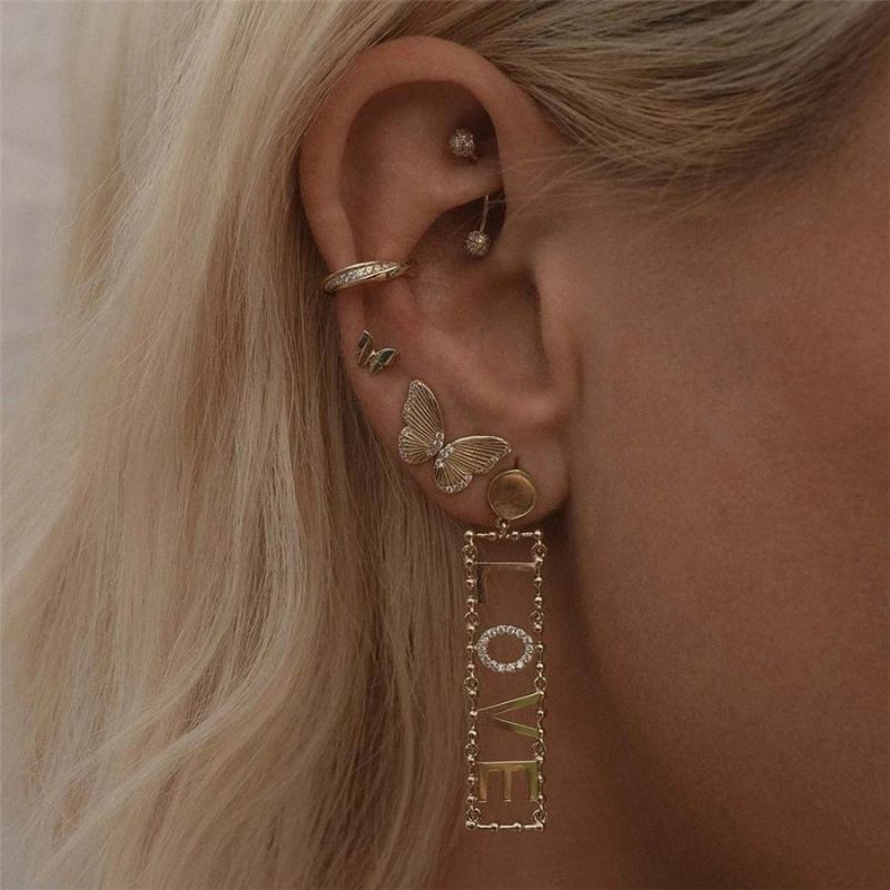 Unique Texture Wing Design Earrings Plated 18K Gold for Women Girls Fashion Jewelry and Accessories