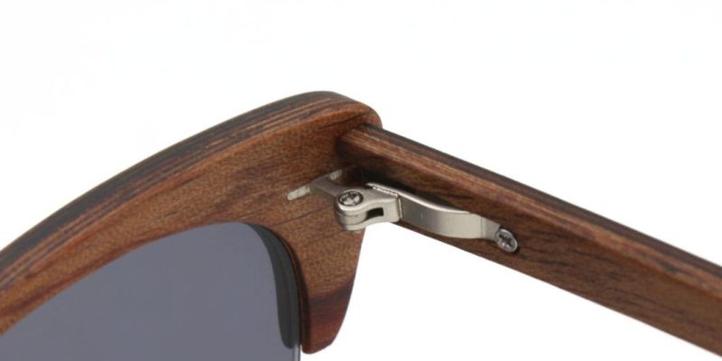 Fashionable Cat Eye Polarized Women Ebony Wooden Sunglasses