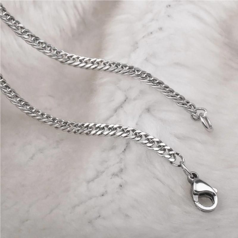 Fashion Jewelry 316L Stainless Steel Chain Polish Double Curb Chain