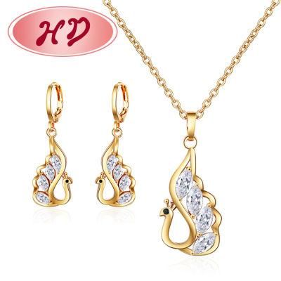 18K Gold Plated Nice Indian Bridal Jewelry Set with Zircon