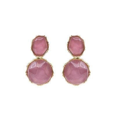 Fashion Jewelry Round French Earrings Vintage Resin Acrylic Irregular Earrings