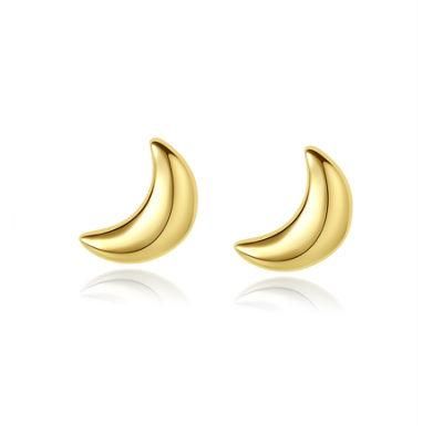 Sterling Silver Earrings Moon Style Jewelry Studs