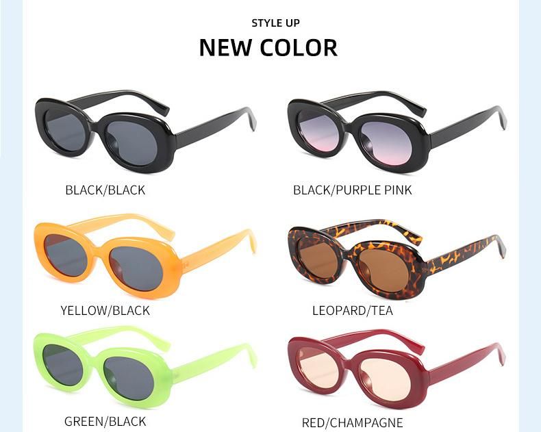 2022 Summer Hot Popular Good Looking OEM Wholesales Custom Logo Small Oval Frame Candy Colors Sunglasses