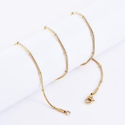 Free Sample Fashion Anklet Jewelry Parts Round Snake Chains Stainless Steel Bracelet Necklace with Balls for Jewellery Handcraft Making