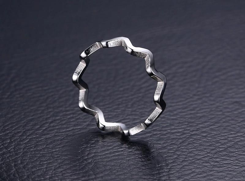 European and American Wave Finger Ring in Stainless Steel Material