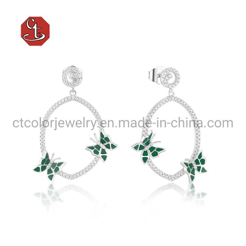 Fashion Jewelry 925 Silver Jewellery Silver Earring Mini Butterfly Annular Earrings