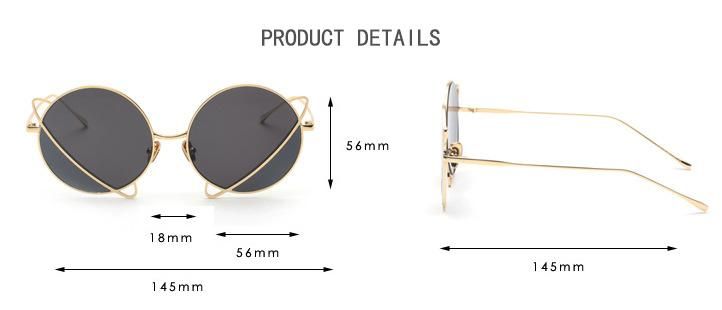 2022 Latest Design Personality Stylish Attractive Double Colors Lenses Planet Shape Round Metal Frame Trendy Sunglasses