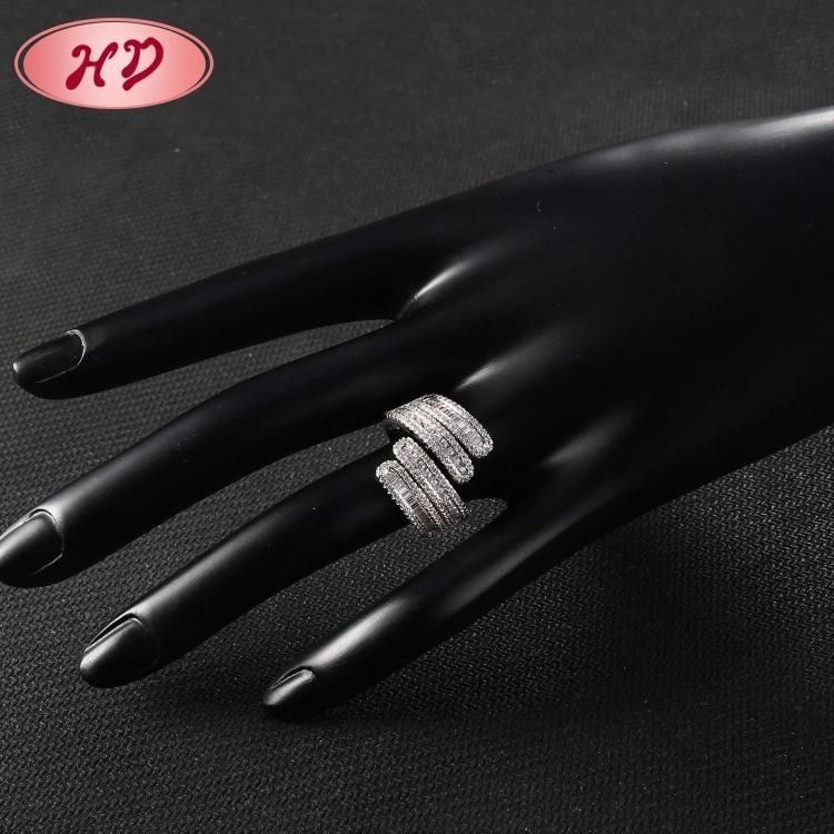 Fashion Women Silver Stainless Steel Rhodium Plated Engagement Wedding Finger Rings Jewelry Design