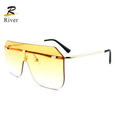 Fashion Oversize Custom Logo Stock Frameless Women Sunglasses