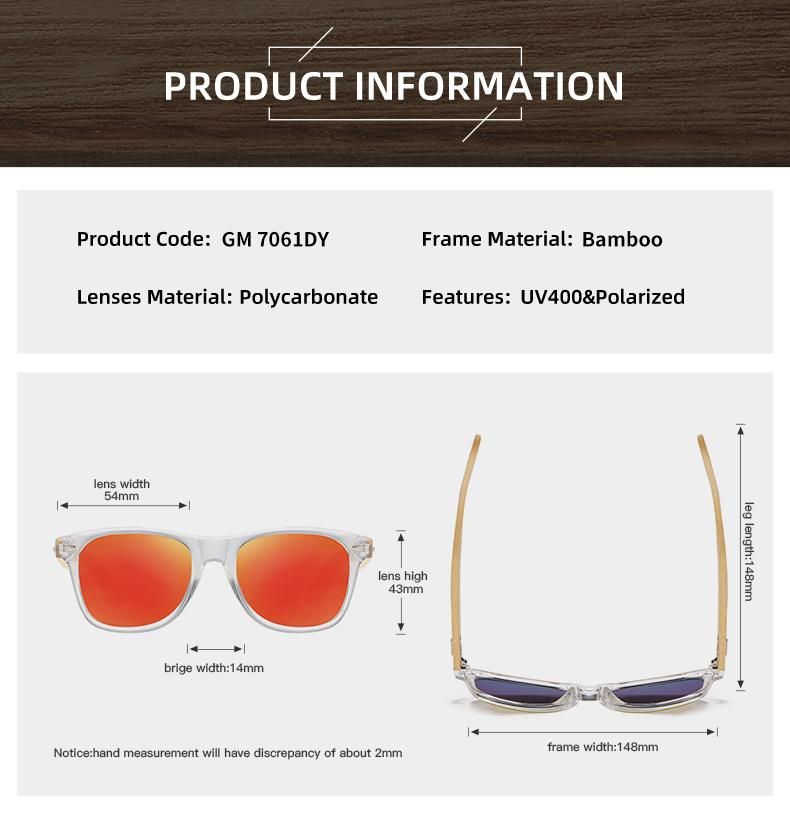 Superhot Eyewear Baboo Frame Fashion 2021 Baboo Frame Men Women Polarized Small Rectangle Lenses Sunglasses