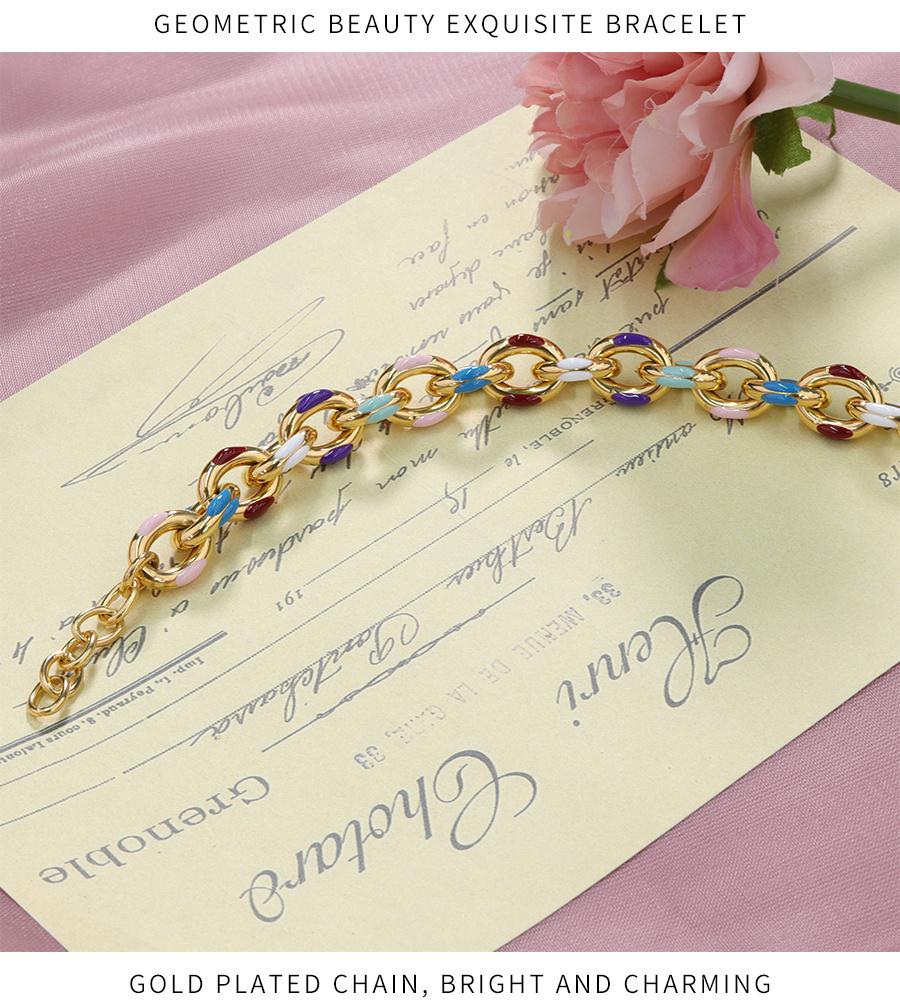 Glue Dripping Colorful Thick Chain Women′s Bracelet