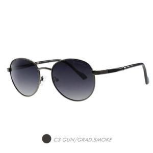Metal New Fashion Sunglasses, Classic Seme Round Frame M6008-03