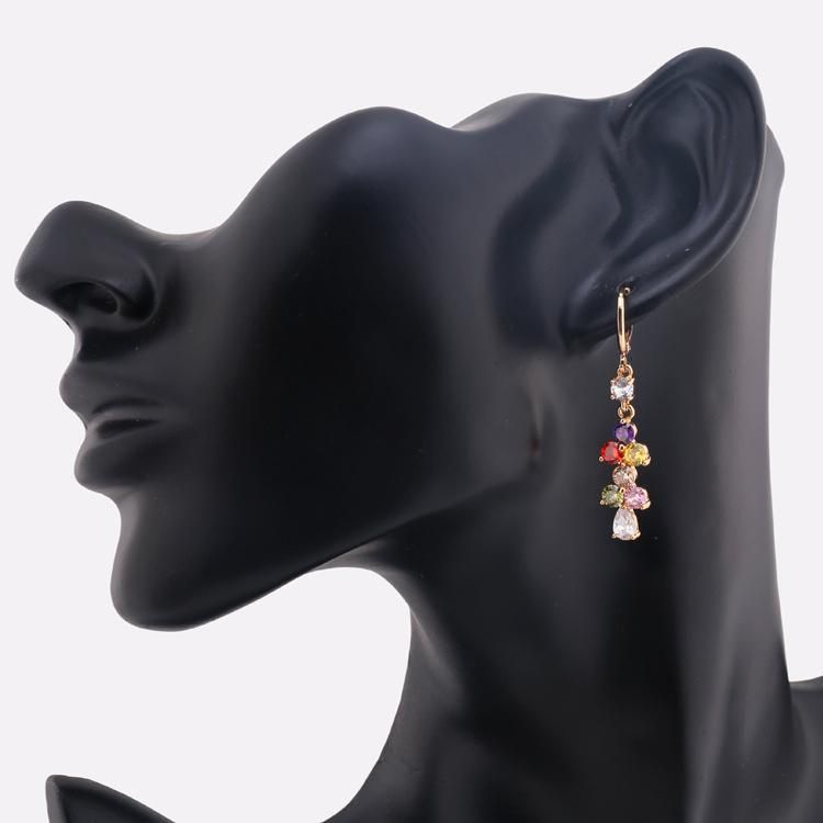 Made in China Cheap colorful Zirconia Long Drop Earrings for Women