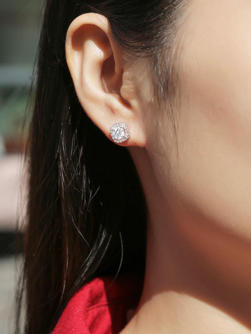 Fashion Accessories Moissanite square earrings diamond-like cluster setting earrings for women