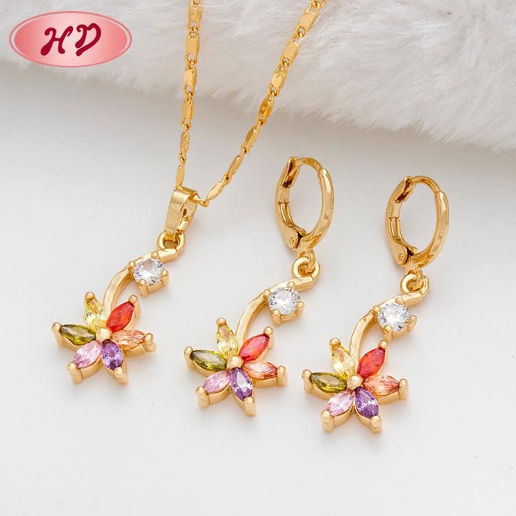 Popular Fashion Luxury 3 Piece Jewelry Set 18 K Gold Plaetd Austrian Jewelry Set for Women Wedding Jewelry