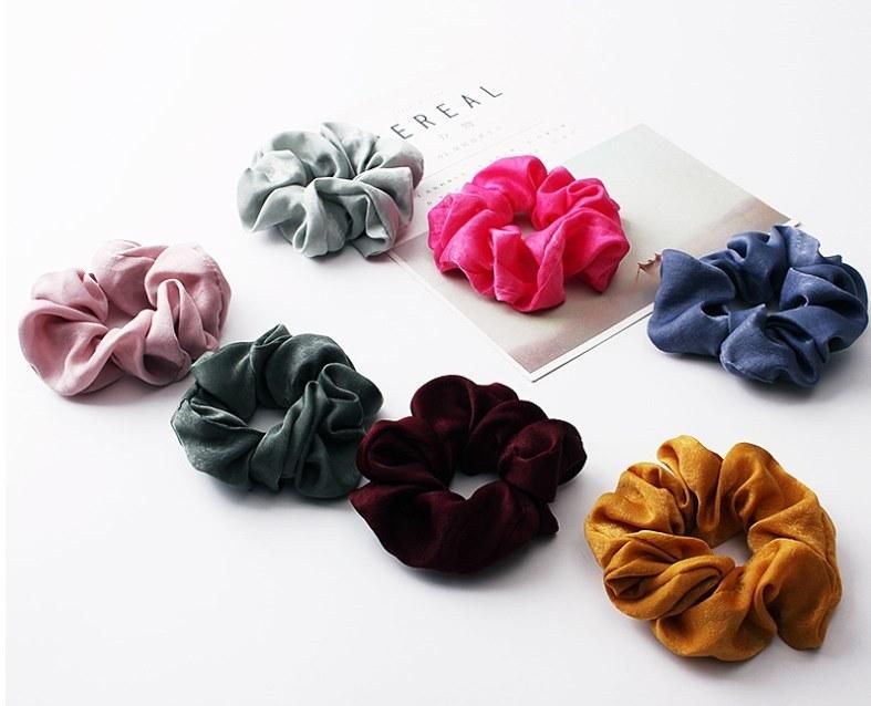Amazon Hot Selling Satin Hair Scrunchies Hair Band for Girls