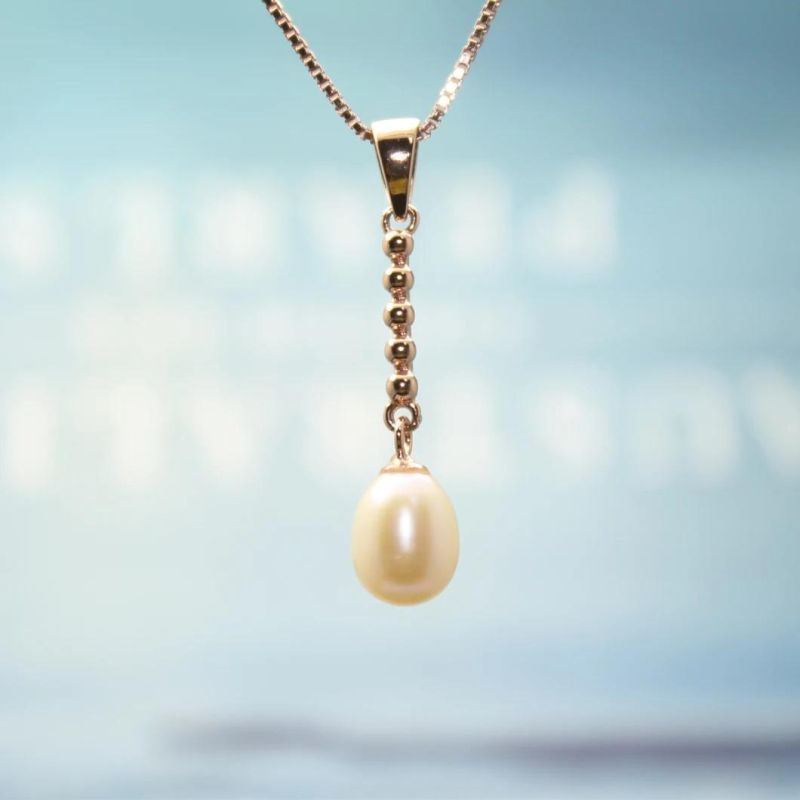 Fashion Jewelry White Freshwater Pearl Pendant Cultured for Women 925 Sterling Silver Jewelry
