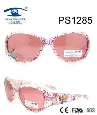 White Pink Colorful Catoon Flower Kid Plastic Sunglasses (PS1285)